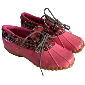 Pink Plaid Duckie Boots size 2M